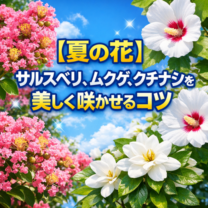 【夏の花】サルスベリ、ムクゲ、クチナシを美しく咲かせるコツ